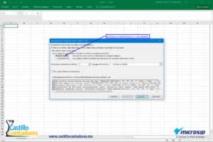 manual microsip. abrir texto en excel. paso 3