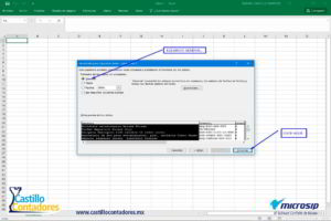 manual microsip. abrir texto en excel. paso 5